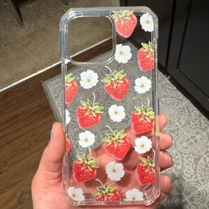 Strawberry Pattern Clear Phone Case